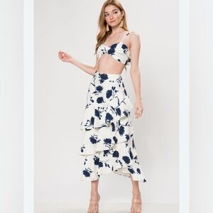 2 piece crop and skirt